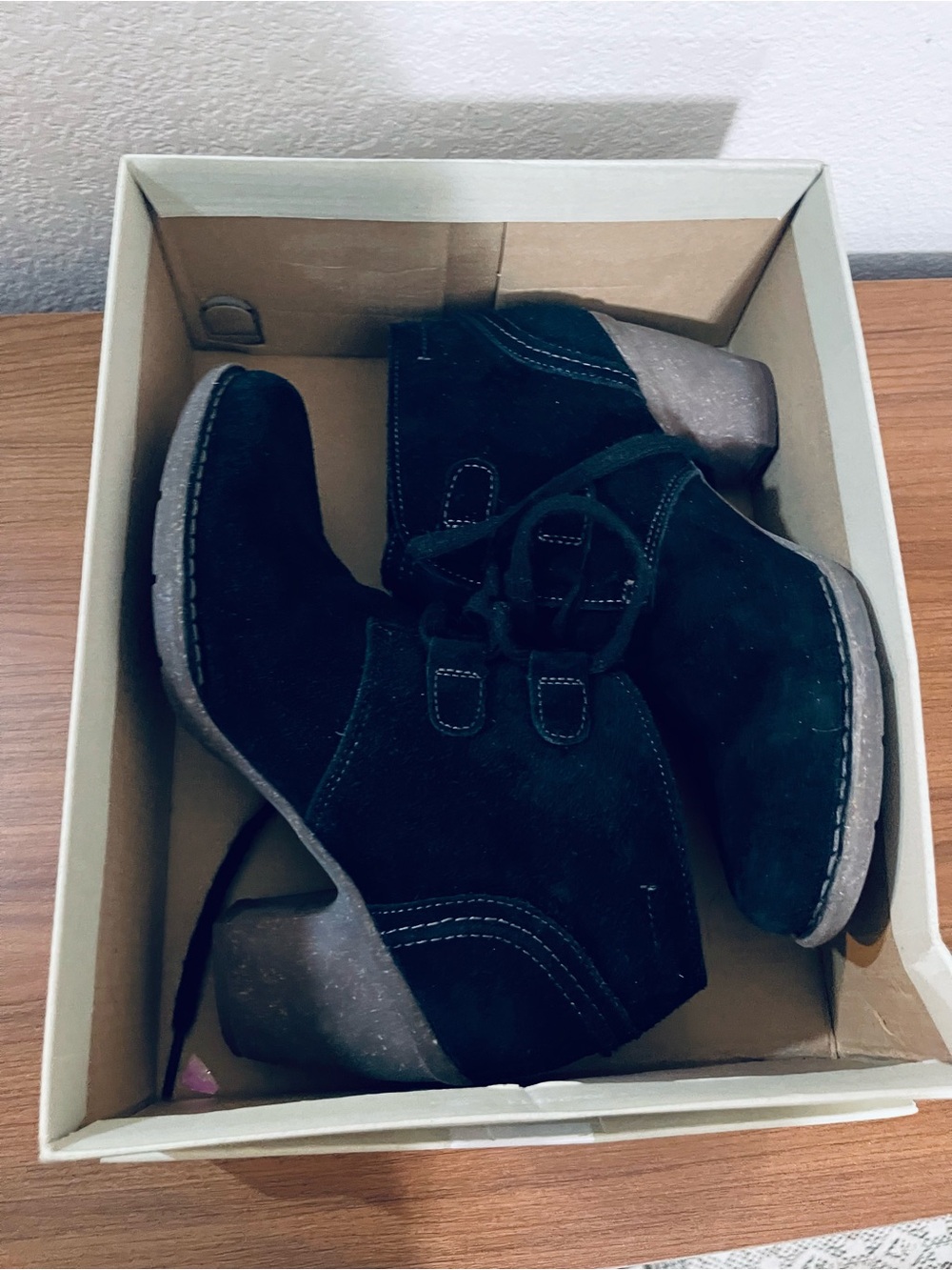 Clarks Black Suede Women's Ankle Booties